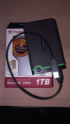 Transcend Store Jet 25M3 Gen 3.1  Portable Hard Drive 1 TB