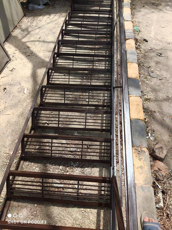 03188104877. . . . iron stair 14 feet height and 2.6 fleet 0