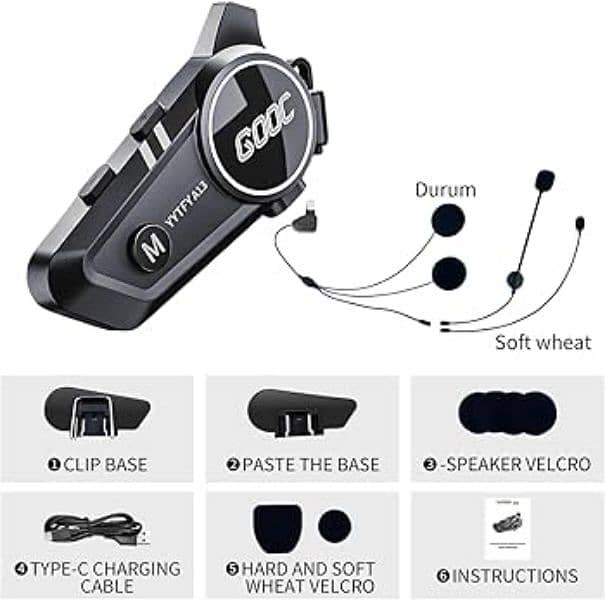 Helmet Bluetooth intercom headset 2