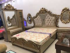 bed set / king size bed / double bed / poshish bed / bed / side table