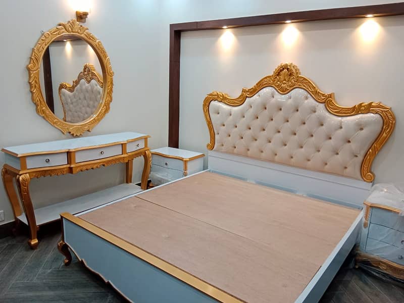 bed set / king size bed / double bed / poshish bed / bed / side table 8