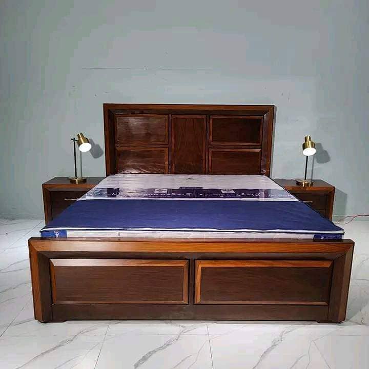 bed set / king size bed / double bed / poshish bed / bed / side table 14