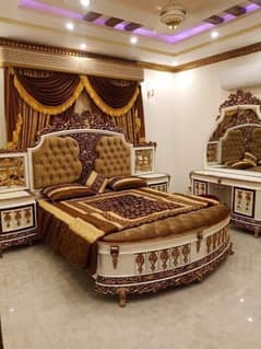 bed set / king size bed / double bed / poshish bed / bed / side table