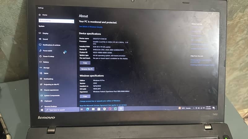 Lenavo think pad T450 256GB 4