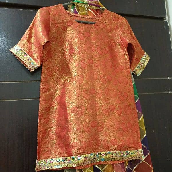 Lehnga with kurti and dupatta 0