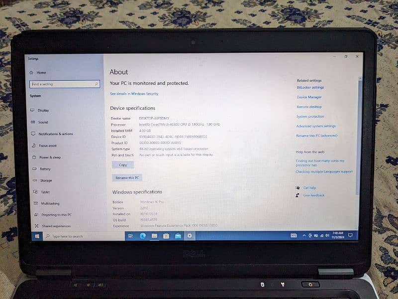 Dell e7440 core i 3 4th gen 4