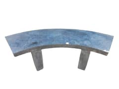 Curved slab garden bench