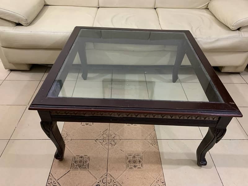 Center table / Glass top center table / Wooden table 0