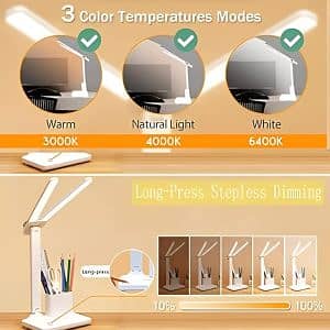 Foldable Double Head Reading Led Desk Lamp Study Lamp 4