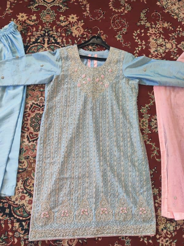 Katan Silk Clothes ,Sky blue suite 3