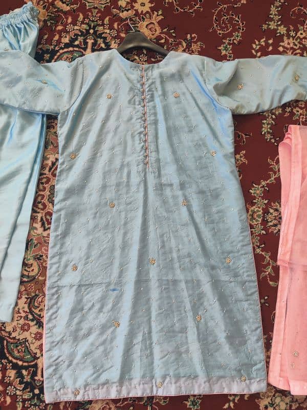 Katan Silk Clothes ,Sky blue suite 5