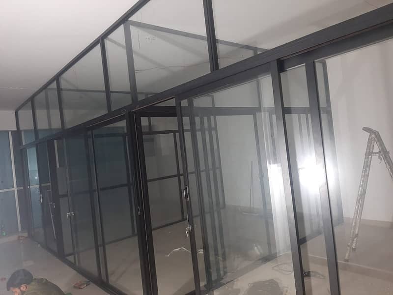 12mm glass partition shower cabin terrace gril stair 8mm glass work 2