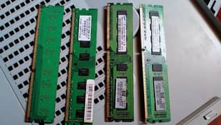 2GB RAM DDR3 Good Condition Mix Brands 4 pieces