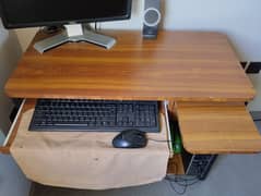 Wooden computer table