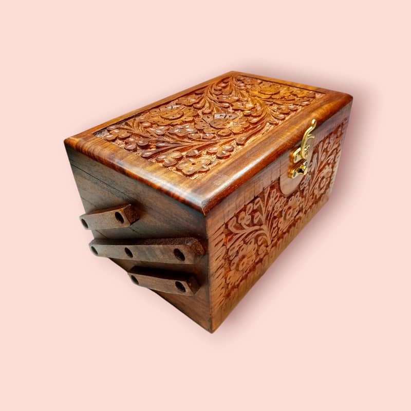 Wooden Jewellery Tralli Box- Size-6x9 3