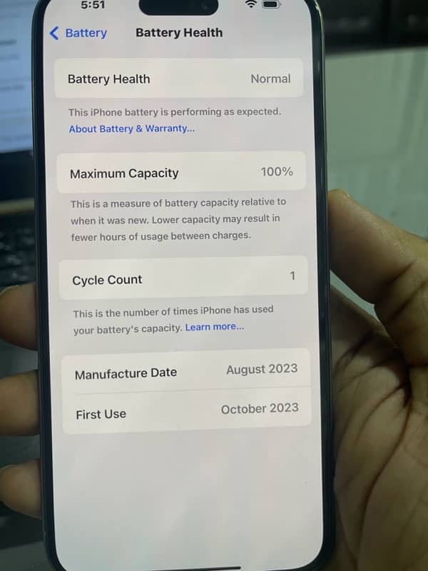 Iphone 15 pro max JV 256Gb 100 Health 5