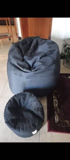 Puffy Bean Bag with Foot Rest