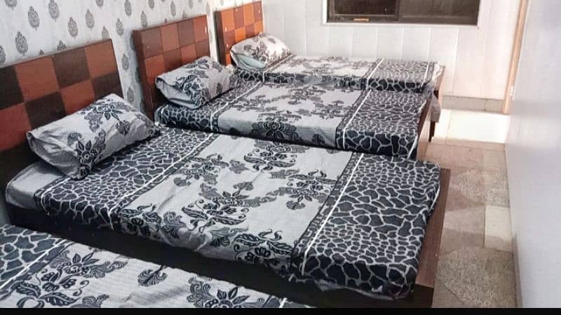 One month used Single Bed With Mattress with Pillow and Chadar 2