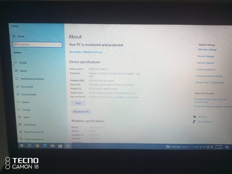 Lenovo Desktop PC - Intel Core i5, 4GB RAM 2