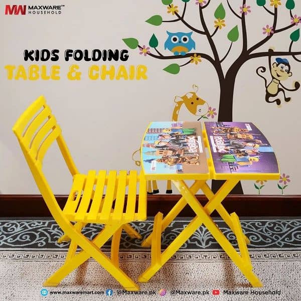 Plastic Foldable Kids Table &  Chair Set 1