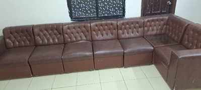 sofa set in leather L shape