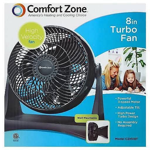 Comfort Zone FAN CZHV8T 8” 3-Speed 1