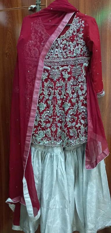 Full embroidered shirt with Gharara + Dupatta 1