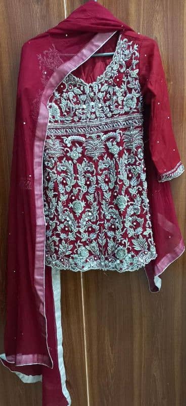 Full embroidered shirt with Gharara + Dupatta 3