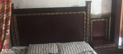 Double bed with two side tables