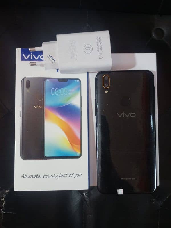 vivo y85 (4/64) Gb ram full new with box and charger lush condition 0