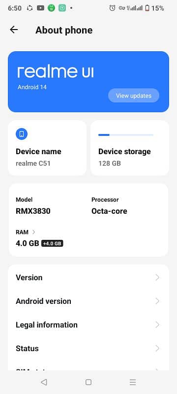 Realme C51 4/128 33watt fast charging 50mega pixel camera 2