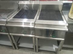 char coal grill 2*2 feet pizza oven dough mixer fryer table hot plate