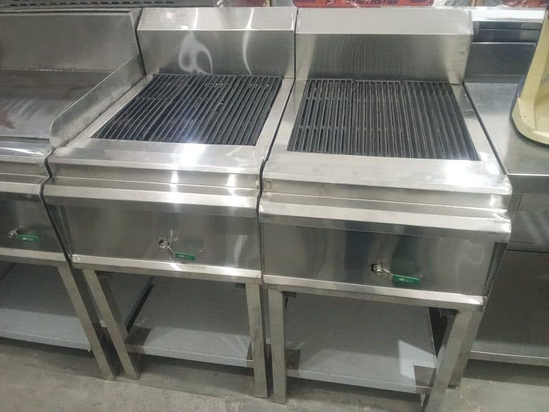 char coal grill 2*2 feet pizza oven dough mixer fryer table hot plate 0