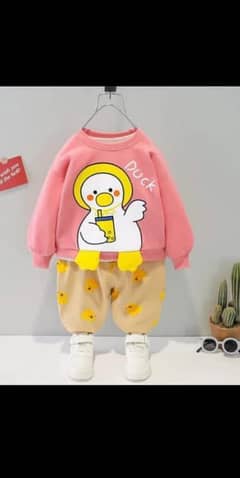 2 pcs boys fleece printed sweet shirt  tracksuit