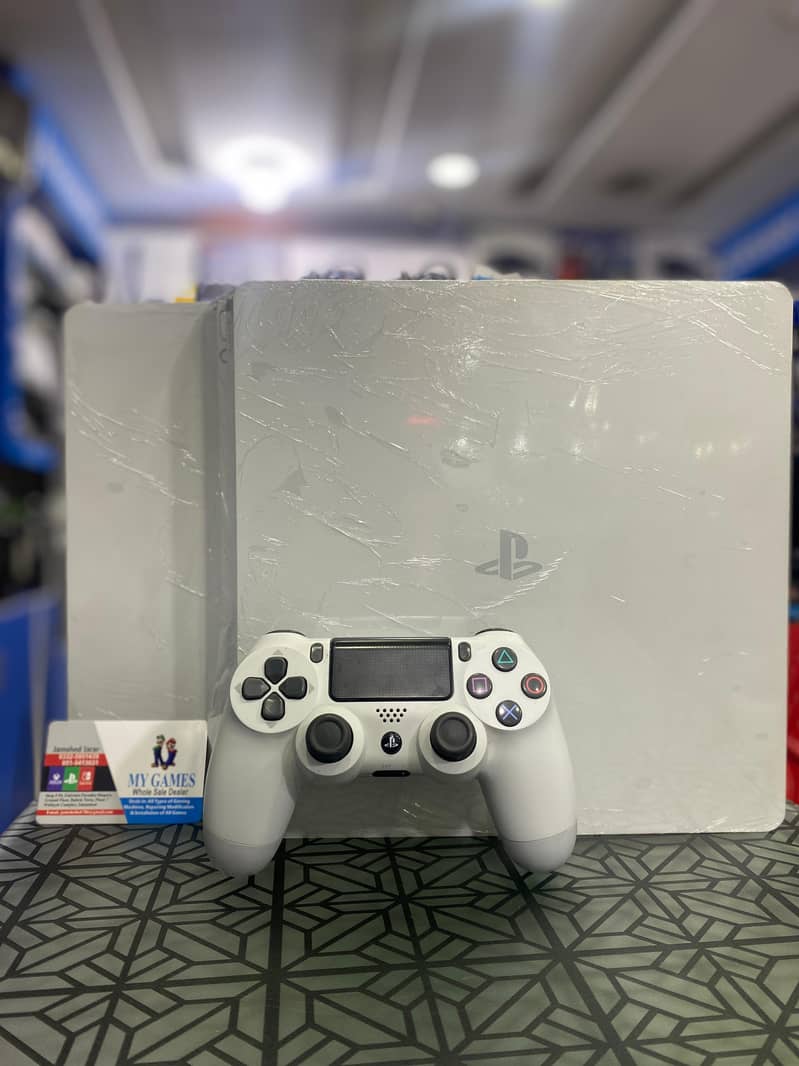 PS4 SLIM 500GB 1TB JAILBREAK WHITE COLOUR AT MY GAMES 3