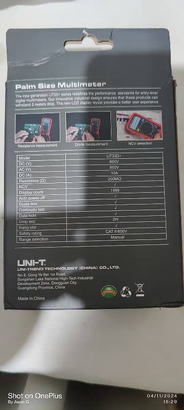 Multimeter UT33D+ Pinpack 5