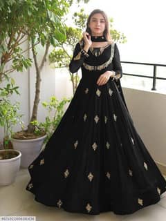 3 Pcs Women's Stitched Chiffon Embroidery Maxi Suit