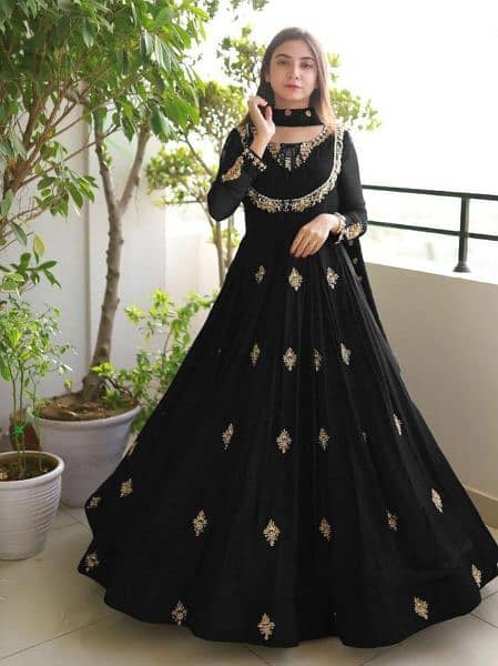 3 Pcs Women's Stitched Chiffon Embroidery Maxi Suit 3