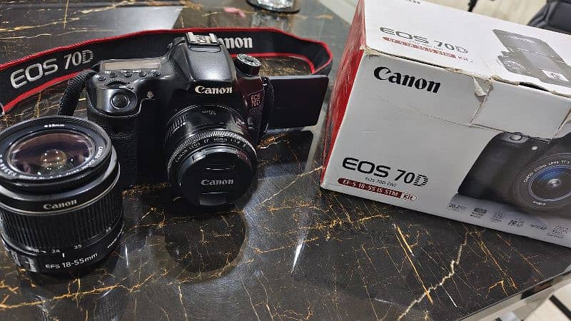 Canon EOS 70D DSLR Camera with 18-55mm & 50mm Two Lenses + Extras 1