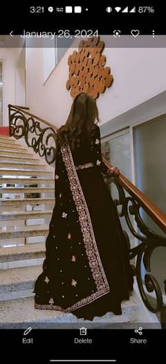 velvet maxi with heavy embroiderd velvet shawl