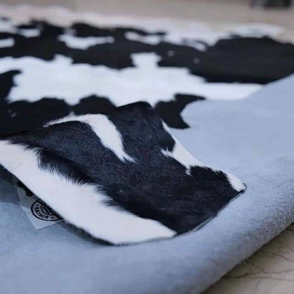 rug carpets cow hair on Leather 4