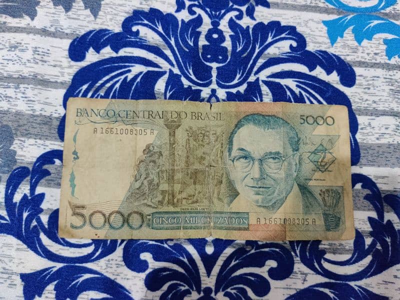 old 5000 brazilian currency 1988 note 0