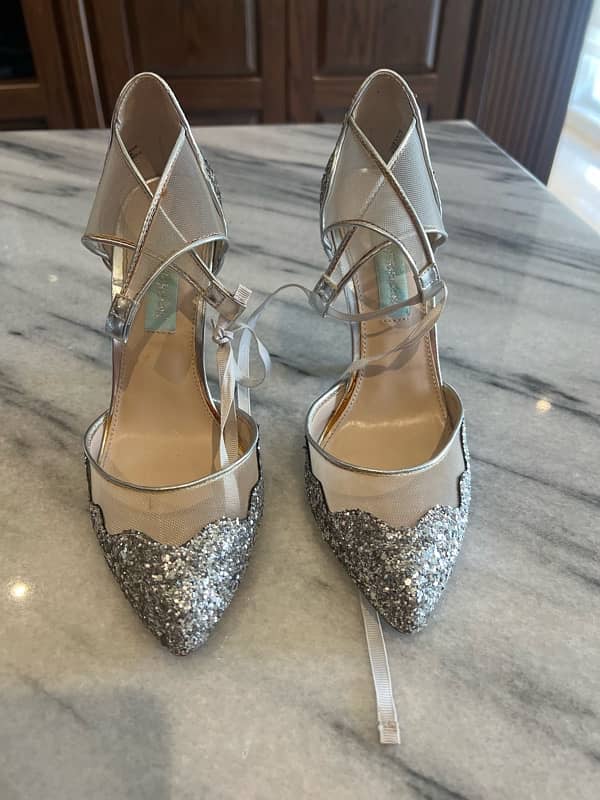 silver high heels 0