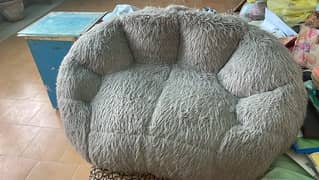 LUSH GREY BEAN BAG SOFA