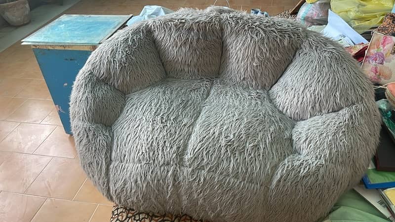 LUSH GREY BEAN BAG SOFA 0