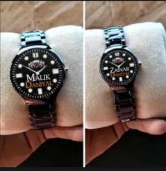 CUSTOMIZED NAME METAL WATCH FOR COUPLE