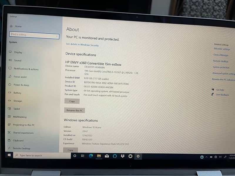 HP Envy x360 i5/11genration 8GbRam 256Ssd Touch screen 2