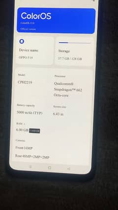 Oppo F19.10 by 10 condition. in displace fingerprint