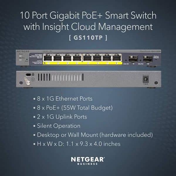 NETGEAR GS110TP 8-Port Gigabit PoE Smart Managed Pro Switch 1