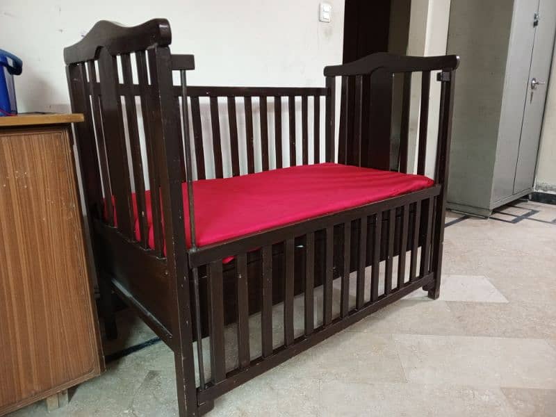 pure wooden baby cot for sale along with it's mattress 5